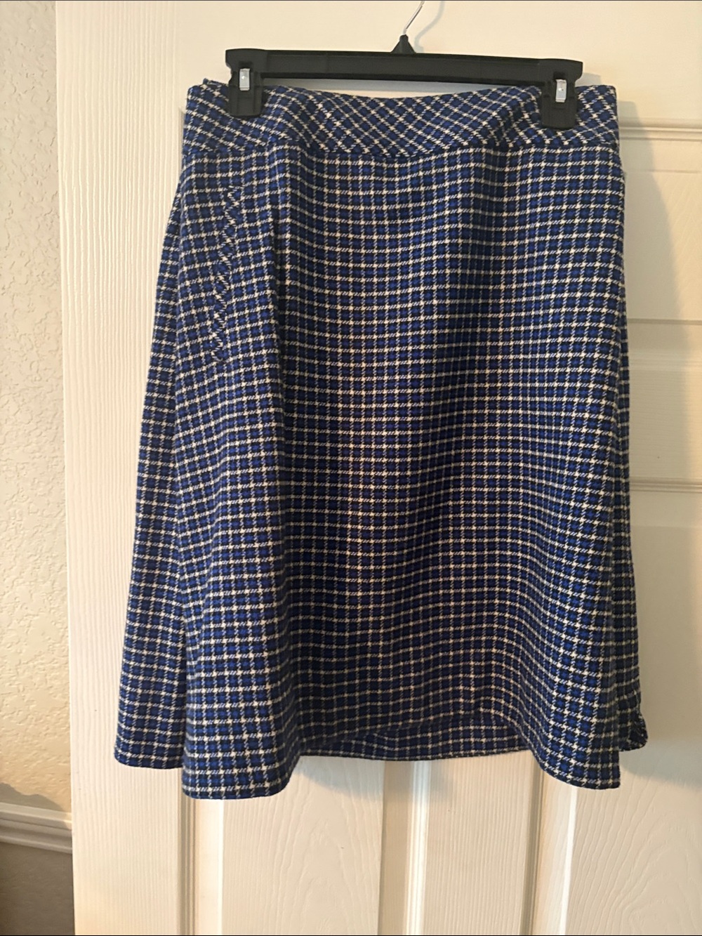 Talbots Blue and White Plaid A-Line Skirt
